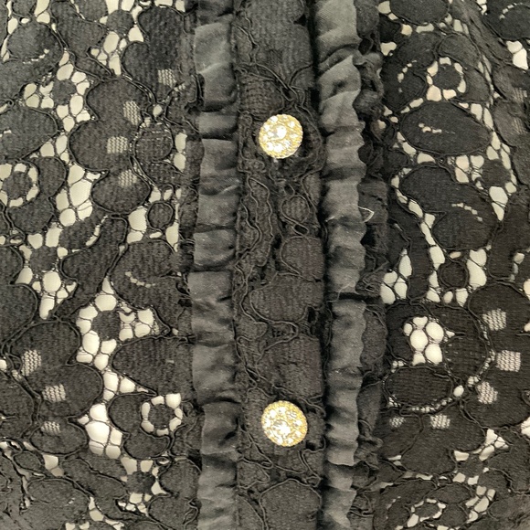 ZARA Black Lace Dress With Jewel Buttons Size Medium - Picture 8 of 11